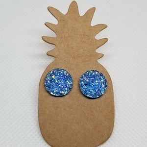 FAUX DRUZY POST EARRING